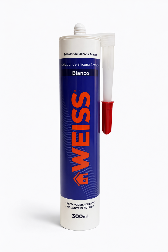 SELLADOR DE SILICONA UNIVERSAL - ACETICO - BLANCO - WE1000 - WEISS