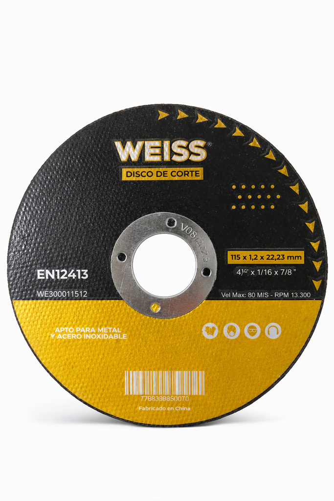 DISCO DE CORTE - 115 x 1.2 - WE300011512 - WEISS