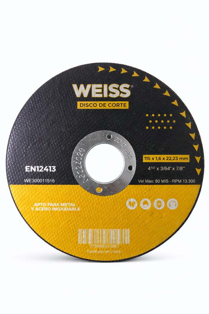 DISCO DE CORTE - 115 x 1.6 - WE300011516 - WEISS